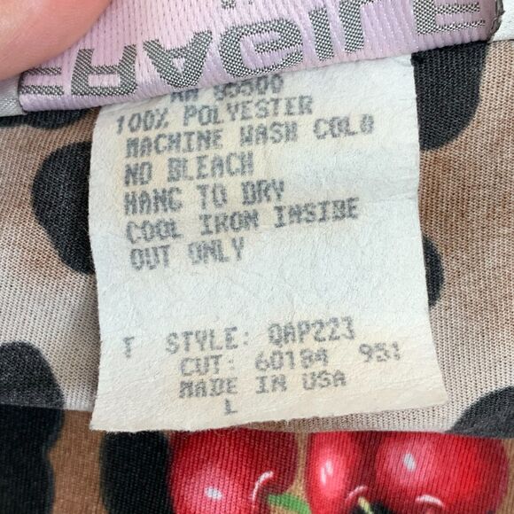 Fragile By XOXO  Leopard Cherry Lace Mini Skirt Size L Rockabilly Trashy Y2k - Picture 7 of 8